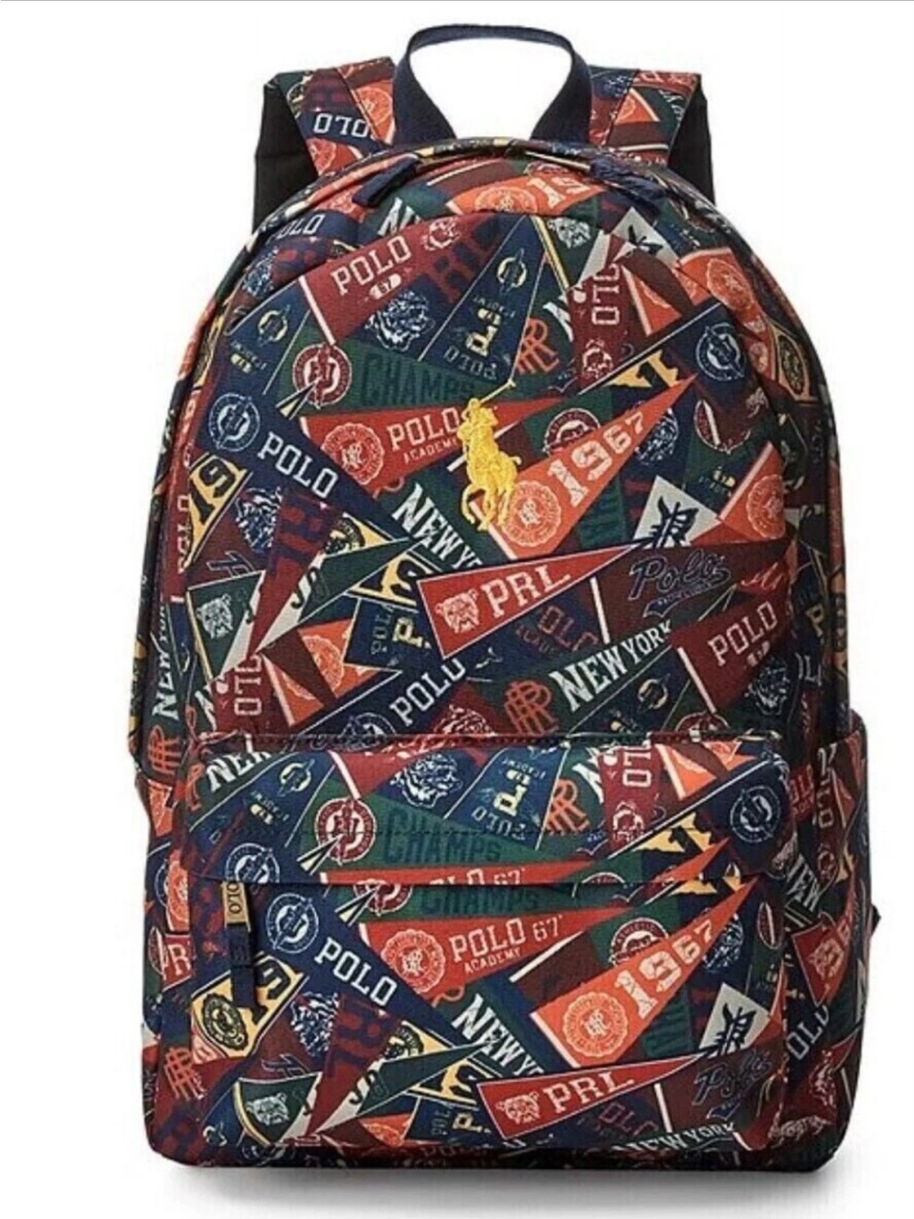 Polo by Ralph Lauren Navy Multicolor Pennant-Print Backpack